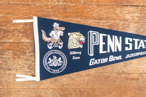 Penn State University Gator Bowl Pennant Vintage College Football Sports Decor