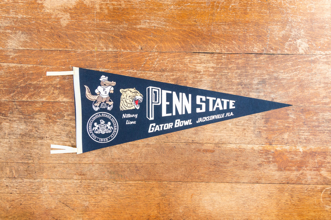 Penn State University Gator Bowl Pennant Vintage College Football Sports Decor