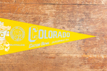 Load image into Gallery viewer, 1972 University of Colorado Gator Bowl Pennant Vintage Gold College Sports Decor
