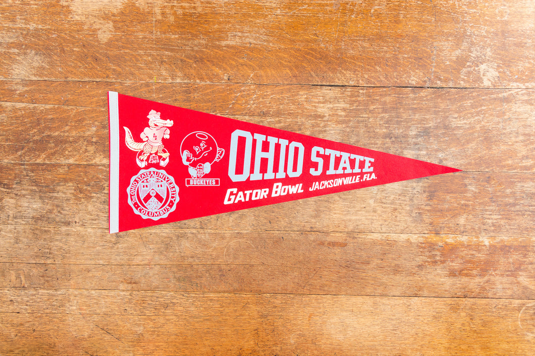 Ohio State University Gator Bowl Pennant Vintage College Football Sports Decor