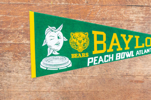 Baylor University Peach Bowl Pennant Vintage College Football Sports Decor