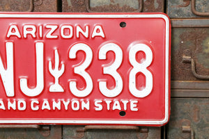 Arizona 1980 Grand Canyon State License Plate Vintage Red Wall Hanging Decor HNJ-338 - Eagle's Eye Finds
