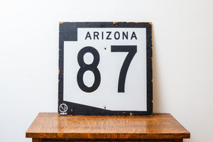 1981 Arizona State Route 87 Highway Sign Vintage