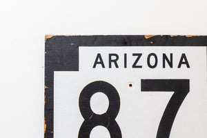 1981 Arizona State Route 87 Highway Sign Vintage