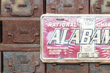 Load image into Gallery viewer, University of Alabama 1992 Champions Booster License Plate Vintage NOS Wall Decor
