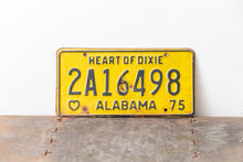 Load image into Gallery viewer, Alabama 1975 License Plate Vintage Yellow Heart of Dixie - Eagle&#39;s Eye Finds
