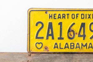 Alabama 1975 License Plate Vintage Yellow Heart of Dixie - Eagle's Eye Finds
