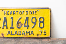 Load image into Gallery viewer, Alabama 1975 License Plate Vintage Yellow Heart of Dixie - Eagle&#39;s Eye Finds
