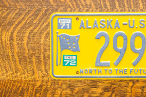 1970 Alaska License Plate Vintage Low Number 2992 Palindrome