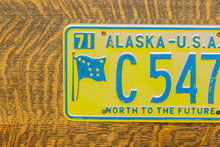 Load image into Gallery viewer, 1971 Alaska License Plate Vintage Yellow Decor C5476
