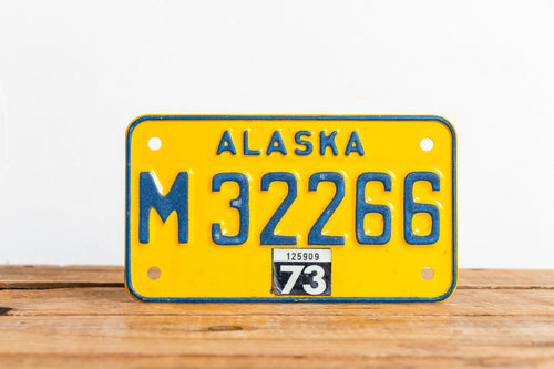 Alaska 1973 Motorcycle License Plate Vintage Wall Hanging Decor - Eagle's Eye Finds