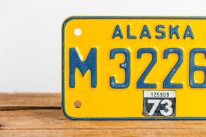 Alaska 1973 Motorcycle License Plate Vintage Wall Hanging Decor - Eagle's Eye Finds