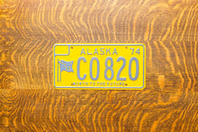 Load image into Gallery viewer, 1974 Alaska License Plate Vintage Yellow Decor C0820

