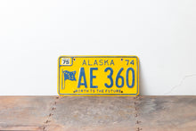 Load image into Gallery viewer, Alaska 1974 License Plate Vintage Yellow Wall Decor AE360 - Eagle&#39;s Eye Finds
