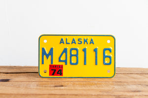 Alaska 1974 Motorcycle License Plate Vintage Wall Hanging Decor - Eagle's Eye Finds