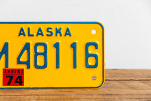 Alaska 1974 Motorcycle License Plate Vintage Wall Hanging Decor - Eagle's Eye Finds