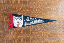 Load image into Gallery viewer, Alaska Husky Iditarod Felt Pennant Vintage Black Wall Decor
