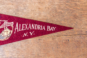 Alexandria Bay Red Felt Pennant Vintage Travel Wall Decor - Eagle's Eye Finds