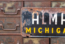 Load image into Gallery viewer, Alma Michigan License Plate Vintage MI Souvenir Booster Plate - Eagle&#39;s Eye Finds
