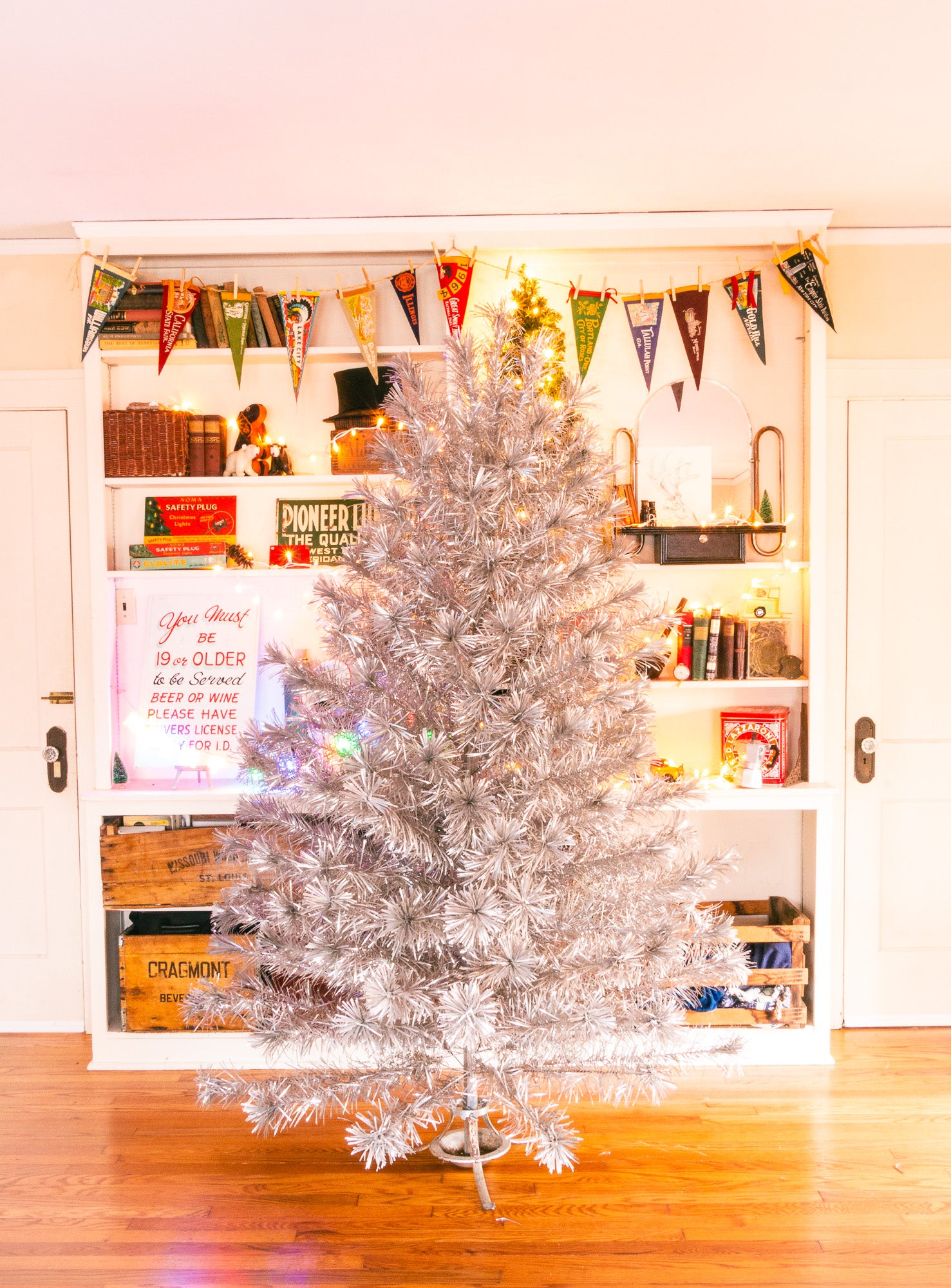 Vintage Tin Christmas Tree Vintage 1960's Aluminum Christmas Tree 7.5'