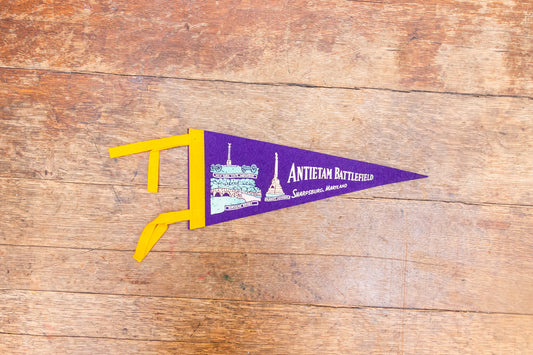 Battle of Antietam Maryland Felt Pennant Vintage Purple Wall Decor - Eagle's Eye Finds