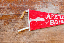 Load image into Gallery viewer, Apostle Islands and Bayfield Wisconsin Red Vintage Felt Pennant
