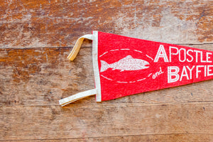 Apostle Islands and Bayfield Wisconsin Red Vintage Felt Pennant