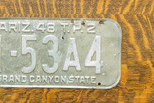 Load image into Gallery viewer, 1948 Arizona License Plate Vintage Silver White Wall Decor
