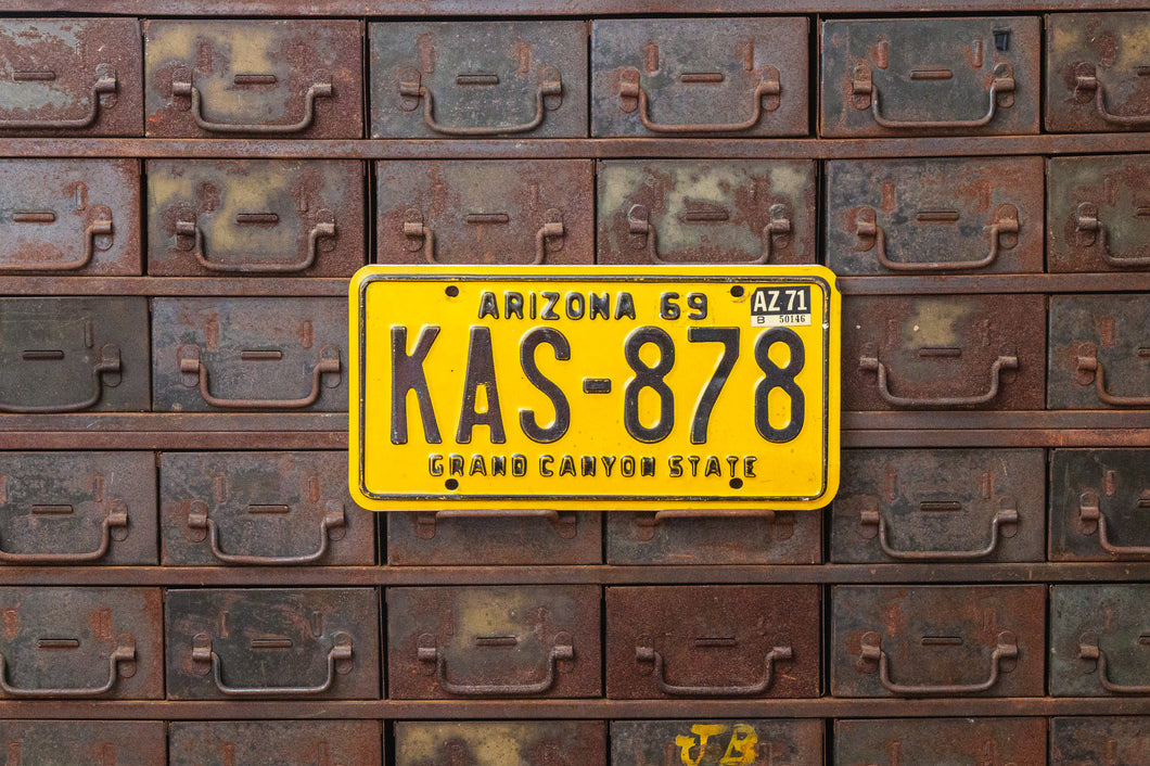 Arizona 1969 Grand Canyon State License Plate Vintage Yellow Wall Hanging Decor - Eagle's Eye Finds