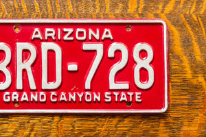1980 Arizona Red Truck License Plate Vintage Wall Hanging Decor 3RD 728