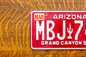1980 Arizona Red License Plate Vintage Wall Hanging Decor MJB 740