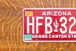 1997 Arizona Grand Canyon State License Plate Vintage Red Wall Decor HFB-325
