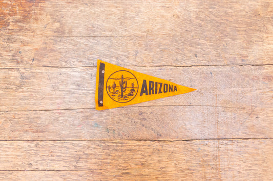 State of Arizona Mini Felt Pennant Vintage Orange AZ Wall Decor