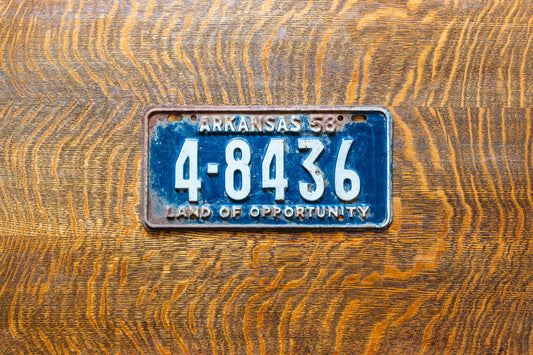 1958 Arkansas License Plate Vintage Wall Decor 4-8436