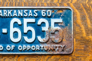 1960 Arkansas License Plate Vintage Blue Wall Decor 4-6535