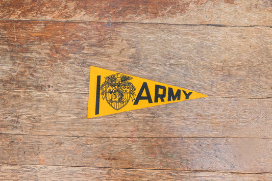 Army US Military Academy Tiny Felt Pennant Vintage Yellow Wall Decor