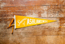 Load image into Gallery viewer, Ashland Wisconsin Yellow Felt Pennant Vintage Wall Decor
