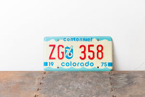 Aspen Colorado License Plate Vintage 1975 ZG 358 CO Centennial Wall Decor - Eagle's Eye Finds