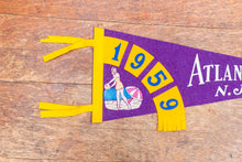 Load image into Gallery viewer, Atlantic City New Jersey 1959 Purple Felt Pennant Vintage NJ Wall Decor - Eagle&#39;s Eye Finds
