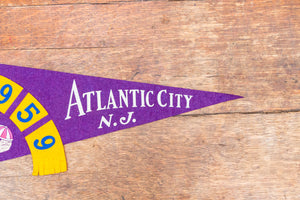 Atlantic City New Jersey 1959 Purple Felt Pennant Vintage NJ Wall Decor - Eagle's Eye Finds