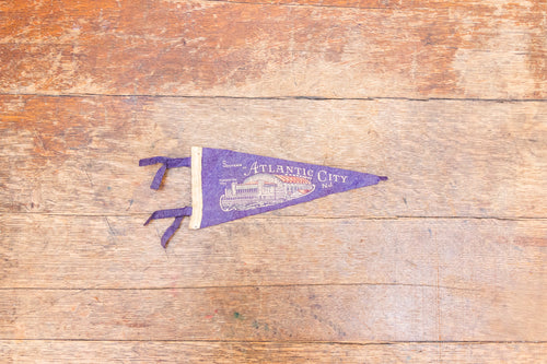 Atlantic City New Jersey Purple Felt Pennant Vintage NJ Wall Decor - Eagle's Eye Finds