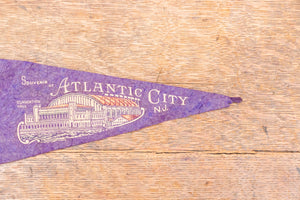 Atlantic City New Jersey Purple Felt Pennant Vintage NJ Wall Decor - Eagle's Eye Finds
