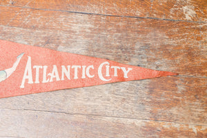Atlantic City New Jersey Red Felt Pennant Vintage Beach Wall Decor