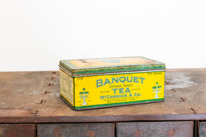 Banquet Tea Tin Vintage Baltimore MD Mid-Century Advertising Tin - Eagle's Eye Finds
