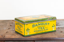 Load image into Gallery viewer, Banquet Tea Tin Vintage Baltimore MD Mid-Century Advertising Tin - Eagle&#39;s Eye Finds
