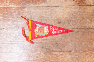 Bear Mountain State Park New York Felt Pennant Vintage Red Wall Decor - Eagle's Eye Finds