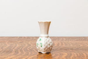 Belleek Basket Weave Ceramic Vase Irish