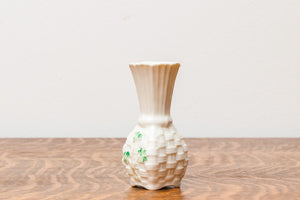 Belleek Basket Weave Ceramic Vase Irish