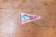 Load image into Gallery viewer, Big Horn Country Wyoming Pennant Vintage Mini Pink Wall Decor - Eagle&#39;s Eye Finds
