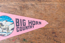 Load image into Gallery viewer, Big Horn Country Wyoming Pennant Vintage Mini Pink Wall Decor - Eagle&#39;s Eye Finds
